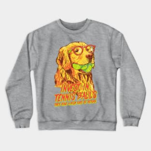 Good Boi Analytics - Invest in Tennis Balls | Funny Golden Retriever Business Plan Crewneck Sweatshirt